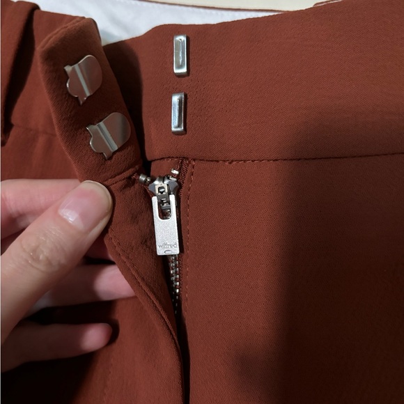 Aritzia Wilfred Effortless Crepe Pleated Pants - Anise Brown - Size 6 Short - Picture 7 of 14